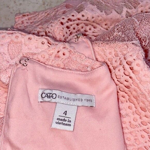 Cato Pink Lace Above Knee Dress Size 4 - Picture 4 of 8
